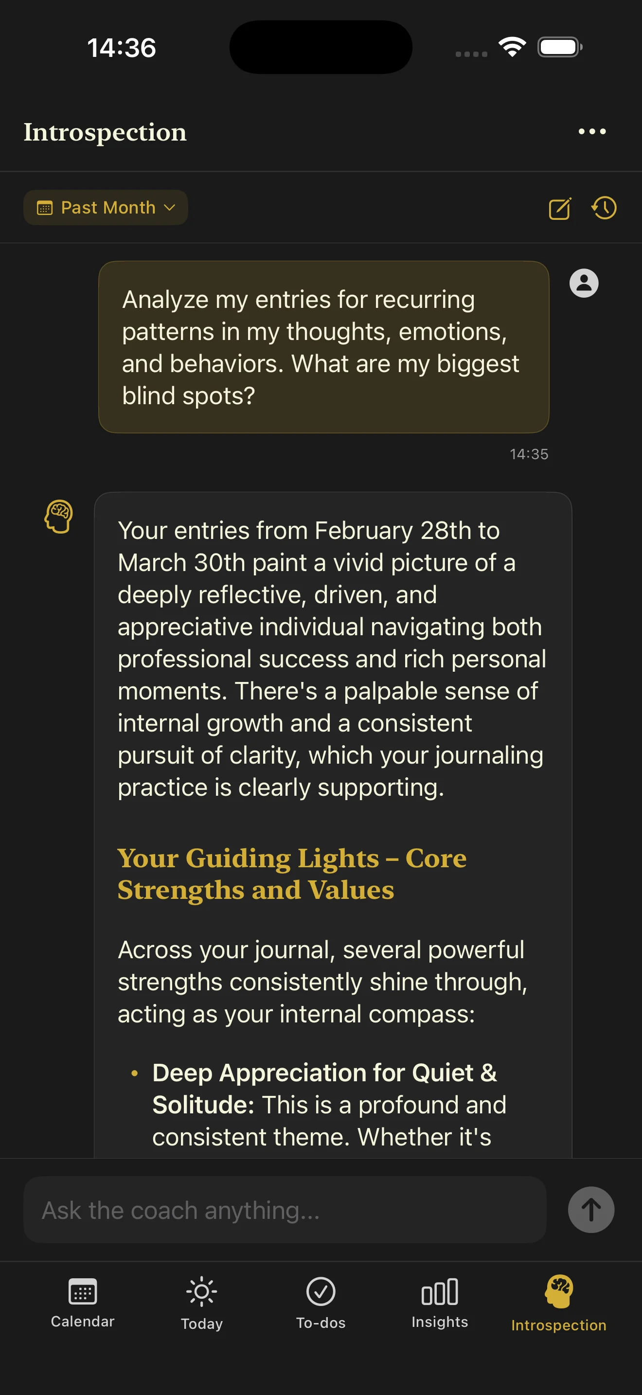 Plume on iPhone — reflect on the go